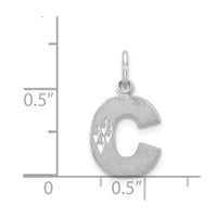Load image into Gallery viewer, 14KW Satin Diamond-cut Letter C Initial Charm
