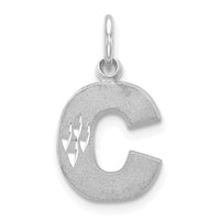 Load image into Gallery viewer, 14KW Satin Diamond-cut Letter C Initial Charm
