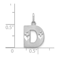 Load image into Gallery viewer, 14KW Satin Diamond-cut Letter D Initial Charm
