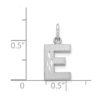 Load image into Gallery viewer, 14KW Satin Diamond-cut Letter E Initial Charm
