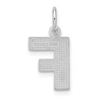 Load image into Gallery viewer, 14KW Satin Diamond-cut Letter F Initial Charm
