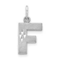 Load image into Gallery viewer, 14KW Satin Diamond-cut Letter F Initial Charm
