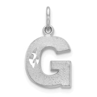 Load image into Gallery viewer, 14KW Satin Diamond-cut Letter G Initial Charm
