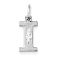 Load image into Gallery viewer, 14KW Satin Diamond-cut Letter I Initial Charm
