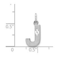 Load image into Gallery viewer, 14KW Satin Diamond-cut Letter J Initial Charm
