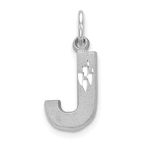 Load image into Gallery viewer, 14KW Satin Diamond-cut Letter J Initial Charm
