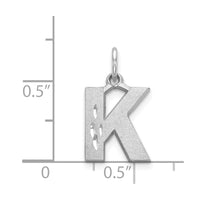 Load image into Gallery viewer, 14KW Satin Diamond-cut Letter K Initial Charm
