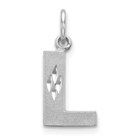 Load image into Gallery viewer, 14KW Satin Diamond-cut Letter L Initial Charm
