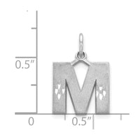 Load image into Gallery viewer, 14KW Satin Diamond-cut Letter M Initial Charm
