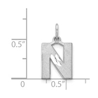 Load image into Gallery viewer, 14KW Satin Diamond-cut Letter N Initial Charm

