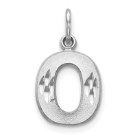 Load image into Gallery viewer, 14KW Satin Diamond-cut Letter O Initial Charm
