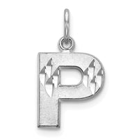 Load image into Gallery viewer, 14KW Satin Diamond-cut Letter P Initial Charm
