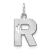 Load image into Gallery viewer, 14KW Satin Diamond-cut Letter R Initial Charm
