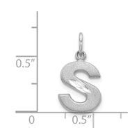 Load image into Gallery viewer, 14KW Satin Diamond-cut Letter S Initial Charm
