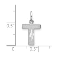 Load image into Gallery viewer, 14KW Satin Diamond-cut Letter T Initial Charm
