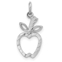 Load image into Gallery viewer, 14k White Gold Diamond-cut Apple Charm

