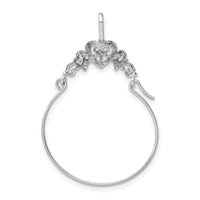 Load image into Gallery viewer, 14k White Gold Polished Filigree Heart Charm Holder
