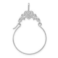 Load image into Gallery viewer, 14k White Gold Polished Filigree Heart Charm Holder

