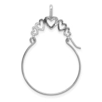 Load image into Gallery viewer, 14k White Gold Polished 5-Heart Charm Holder
