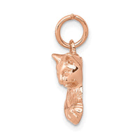 Load image into Gallery viewer, 14k Rose Gold Solid Polished Open-Backed Cat Charm

