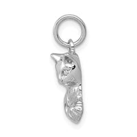 Load image into Gallery viewer, 14k White Gold Polished Open-Backed Cat Charm
