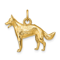 Load image into Gallery viewer, 14k Solid Polished 3-D German Shepherd Charm
