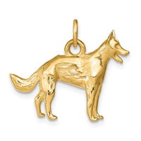 Load image into Gallery viewer, 14k Solid Polished 3-D German Shepherd Charm
