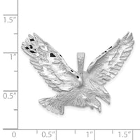 Load image into Gallery viewer, 14k White Gold Polished Diamond-cut Eagle Pendant
