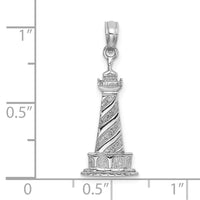 Load image into Gallery viewer, 14K White Gold 2-D Cape Hatteras Lighthouse Charm
