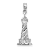 Load image into Gallery viewer, 14K White Gold 2-D Cape Hatteras Lighthouse Charm
