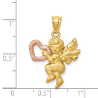 Load image into Gallery viewer, 14k Two-tone Satin Angel Charm
