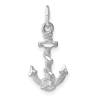 Load image into Gallery viewer, 14K White Gold Solid Polished Diamond-Cut 3-D Anchor Charm
