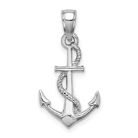 Load image into Gallery viewer, 14K White Gold Solid Polished 3-D Anchor Pendant
