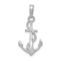 Load image into Gallery viewer, 14K White Gold Solid Polished 3-D Anchor Pendant
