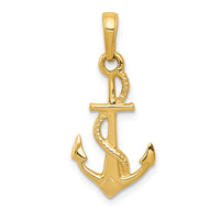Load image into Gallery viewer, 14K Solid Polished 3-D Anchor Pendant
