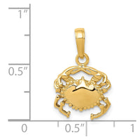 Load image into Gallery viewer, 14k Solid Polished Open-Backed Crab Pendant

