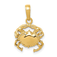 Load image into Gallery viewer, 14k Solid Polished Open-Backed Crab Pendant
