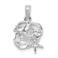 Load image into Gallery viewer, 14k White Gold Polished Mini Shell Cluster Pendant
