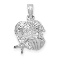 Load image into Gallery viewer, 14k White Gold Polished Mini Shell Cluster Pendant
