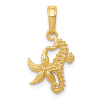 Load image into Gallery viewer, 14K Solid Seahorse and Starfish Pendant
