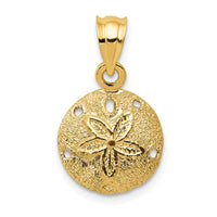 Load image into Gallery viewer, 14k Solid Polished Laser-Cut Sand Dollar Pendant
