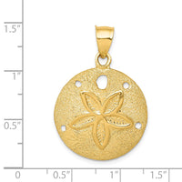 Load image into Gallery viewer, 14k Solid Polished Laser-Cut Sand Dollar Pendant
