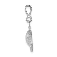 Load image into Gallery viewer, 14k White Gold Solid Polished Open-Backed Sea Turtle Pendant
