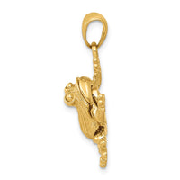 Load image into Gallery viewer, 14k Solid Polished 3-D Moveable Frog Pendant
