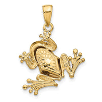 Load image into Gallery viewer, 14k Solid Polished 3-D Moveable Frog Pendant
