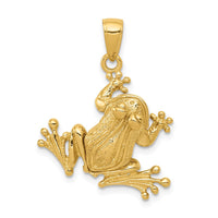 Load image into Gallery viewer, 14k Solid Polished 3-D Moveable Frog Pendant
