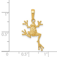 Load image into Gallery viewer, 14k Solid Polished Open-Backed Frog Pendant
