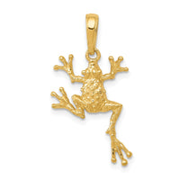Load image into Gallery viewer, 14k Solid Polished Open-Backed Frog Pendant
