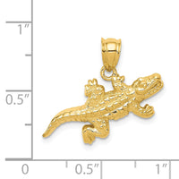 Load image into Gallery viewer, 14k Solid Polished Open-Backed Crocodile Pendant
