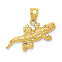 Load image into Gallery viewer, 14k Solid Polished Open-Backed Crocodile Pendant
